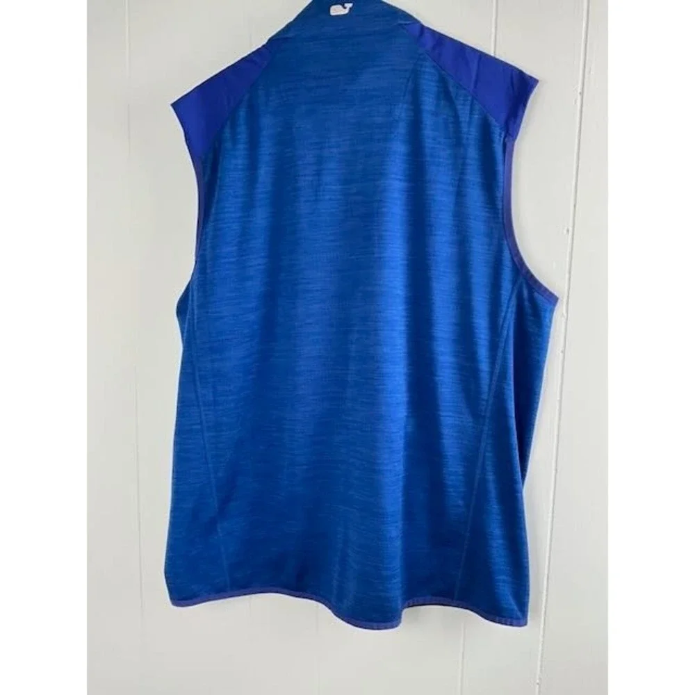 Vineyard Vines Mens Blue Full Zip Performance Vest Large 1K002235 Heathered Golf